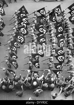 SA parade lors le NSDAP ralley 'Ralley de victoire', 1933 Banque D'Images