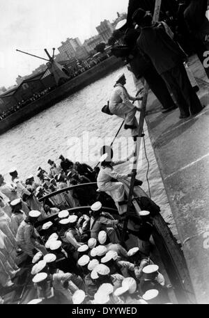 Des marins de l'Admiral Graf Spee dans Buenos Aires, 1939 Banque D'Images