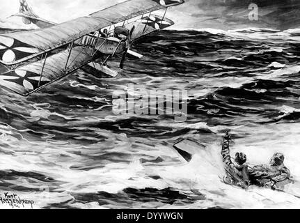 Première Guerre mondiale : aviateur naval allemand, 1916 Banque D'Images
