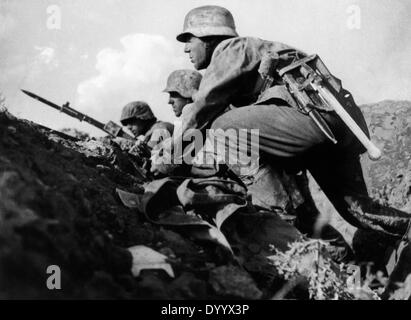 Les soldats de la Waffen-SS sur le front de l'Est, 1941 Banque D'Images