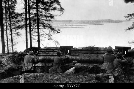 Position défensive allemande au cours de la bataille de Tannenberg, 1914 Banque D'Images