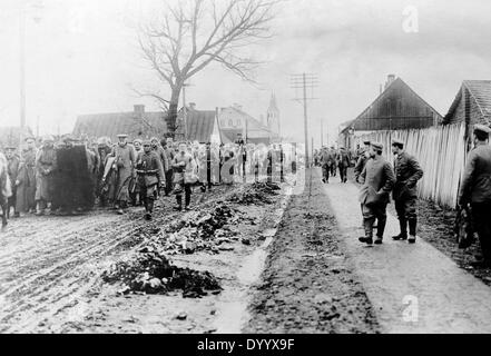 Des officiers russes captifs en Mazurie, 1915 Banque D'Images