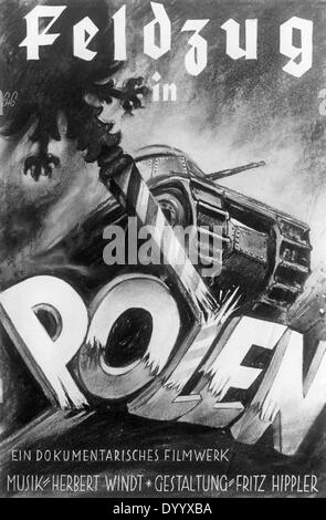 Les troupes allemandes,1939, "Campagne d'affiche de film en Pologne', 1940 Banque D'Images