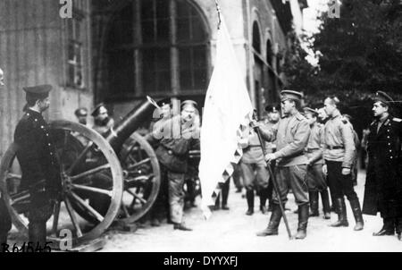 Drapeau de l'Autriche dans le Musée de l'Artillerie à Moscou, 1914 Banque D'Images