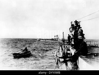 Le sous-marin allemand dans la mer Méditerranée, 1917 Banque D'Images