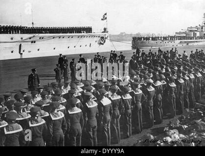 L'empereur Guillaume II visite l'unité de la flotte de haute mer, 1917 Banque D'Images