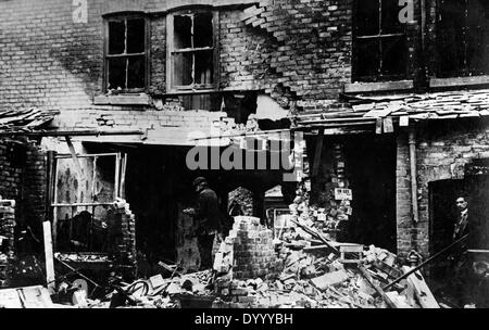 Les bâtiments détruits à Hartlepool. 1914 Banque D'Images