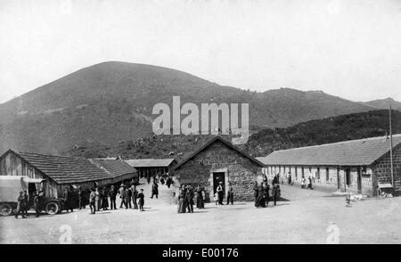 Camp d'internement français près de Clermont-Ferrand, 1914 Banque D'Images