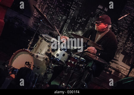 Turin, Italie. Apr 27, 2014. Le Jimmy Cobb trio italien avec la chanteuse Sheila Jordan, joué en concert au Jazz Club, le jazz Festival de Turin en 2014. Crédit : Elena Aquila / Pacific Press/Alamy Live News Banque D'Images