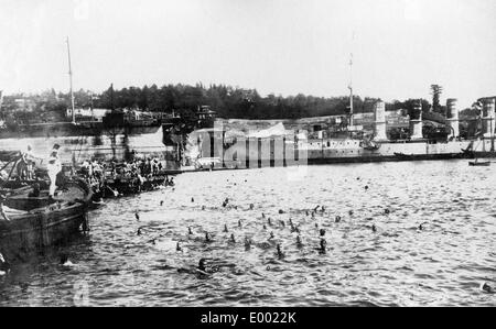 SMS Breslau en Polonia, 1916 Banque D'Images