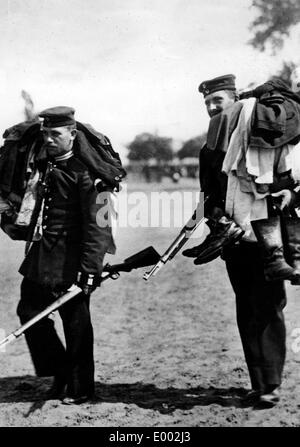 Les réservistes en uniforme, Berlin 1914 Banque D'Images