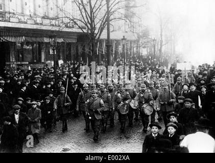 Défilé de patrouille allemande à Anvers, 1914 Banque D'Images