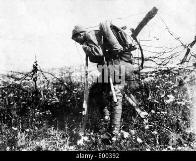 Soldat français à Verdun pendant la première guerre mondiale Banque D'Images