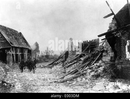 Tempête sur une troupe allemande vite mars 1917 Banque D'Images