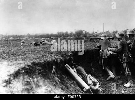 Gardes allemands au Western Front, 1917 Banque D'Images