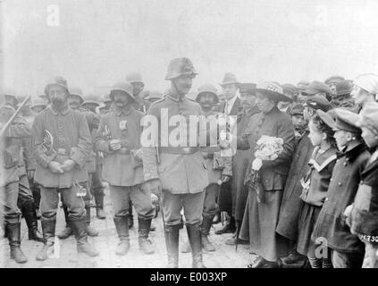 Les troupes allemandes à Riga, 1917 Banque D'Images