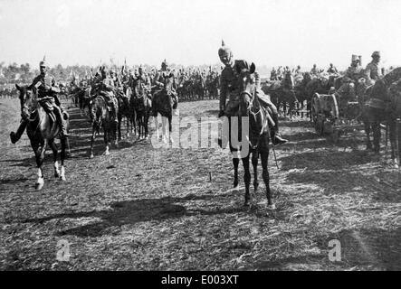 Cavalerie allemande près de la rivière Daugava, 1915 Banque D'Images