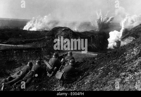 Les soldats allemands près de Fort Douaumont, 1916 Banque D'Images