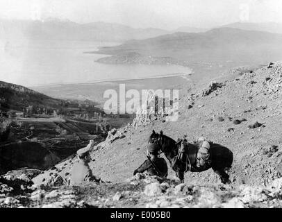 Les soldats allemands près d'Ohrid, 1917 Banque D'Images