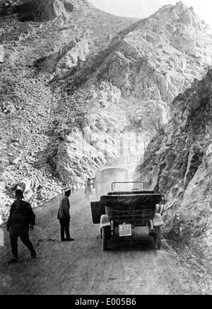 La troupe allemande dans les montagnes macédoniennes, 1918 Banque D'Images