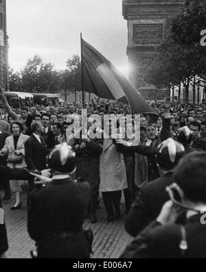 Démonstration des partisans de de Gaulle, 1958 Banque D'Images