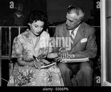 Silvana Mangano et Vittorio de Sica, 1954 Banque D'Images