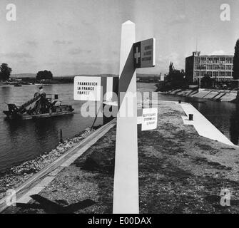 Triangle des frontières autour de Bâle Banque D'Images