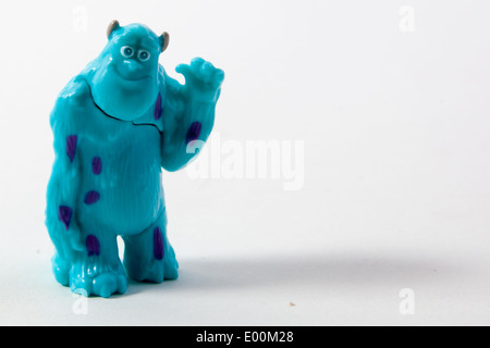 Figurines en plastique de Mike Wazowski et James P. Sullivan de Monsters Inc, le film de Disney pour enfants Banque D'Images