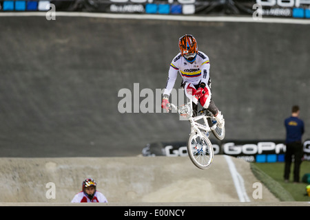 La Coupe du Monde Supercross BMX UCI Centre National de cyclisme de Manchester, Angleterre Royaume-uni Banque D'Images