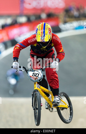 La Coupe du Monde Supercross BMX UCI Centre National de cyclisme de Manchester, Angleterre Royaume-uni Banque D'Images