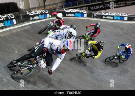 La Coupe du Monde Supercross BMX UCI Centre National de cyclisme de Manchester, Angleterre Royaume-uni Banque D'Images