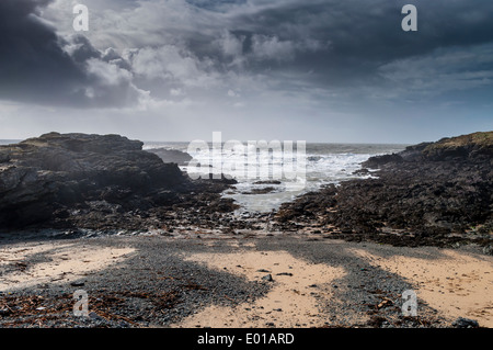 Plage de Porth an près de Trearddur Bay Anglesey au nord du Pays de Galles Banque D'Images