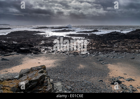 Plage de Porth an près de Trearddur Bay Anglesey au nord du Pays de Galles Banque D'Images