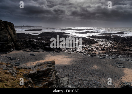 Plage de Porth an près de Trearddur Bay Anglesey au nord du Pays de Galles Banque D'Images