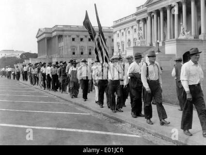 Crise économique : les marcheurs de Bonus à Washington D.C., 1932 Banque D'Images