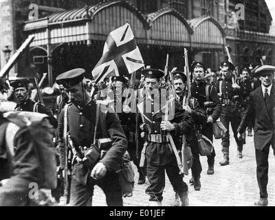 Les soldats britanniques à Ostende, 1914 Banque D'Images