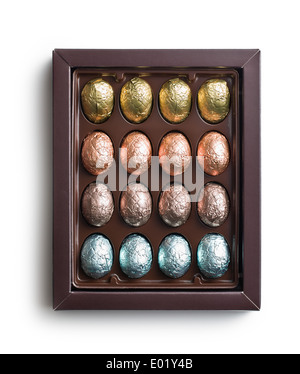 La boîte des oeufs en chocolat Banque D'Images