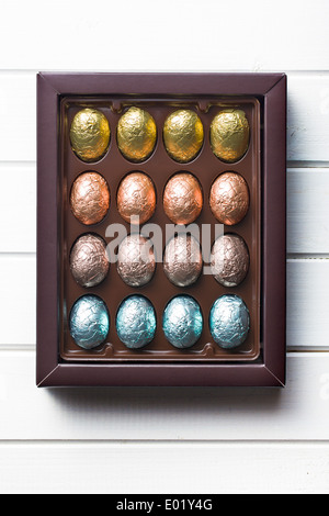 La boîte des oeufs en chocolat Banque D'Images