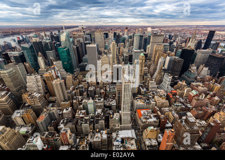 Vue aérienne de Manhattan skyscrapers Banque D'Images
