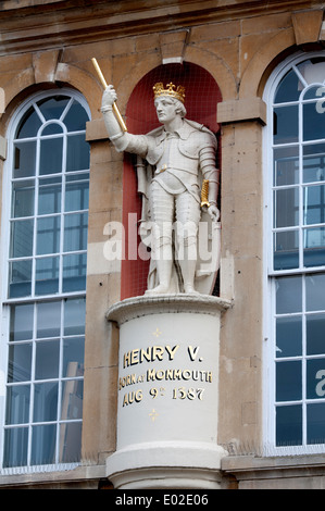 Henry V statue, Monmouth, Monmouthshire, Wales, UK Banque D'Images