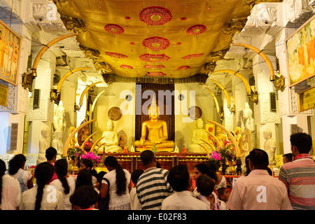 Statue de Bouddha au temple bouddhiste de Sri Dalada Maligawa, le Temple de la dent, de référentiel de la dent sacrée du Bouddha, Kandy Banque D'Images