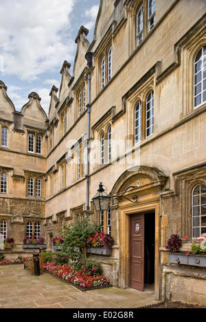 Jesus College d'Oxford, Oxford, Royaume-Uni. Architecte : N/A, 1571. Cour intérieure. Banque D'Images