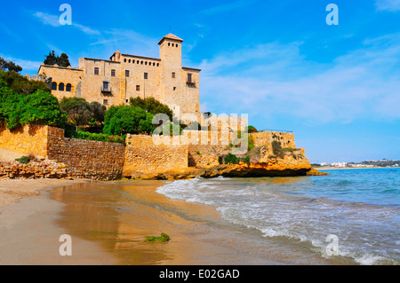 Une vue sur le château de Tamarit, à Tarragone, Espagne Banque D'Images