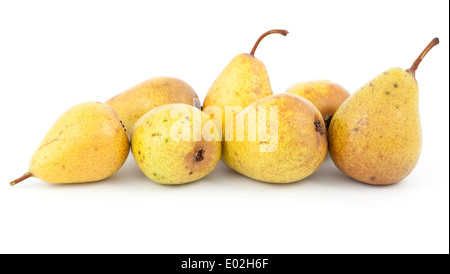 Un couple de poires isolé sur fond blanc Banque D'Images