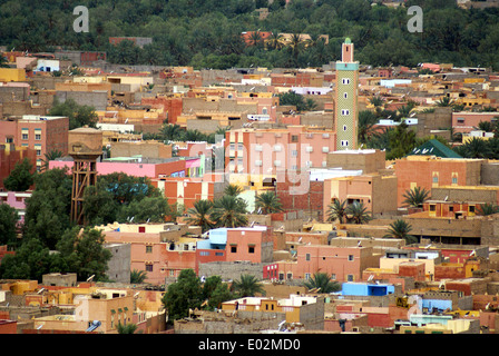 Agdz, Maroc vue sur la ville Banque D'Images
