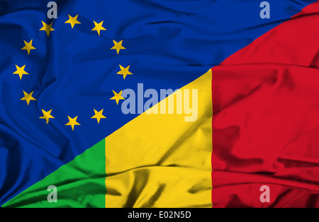 Waving Flag du Mali et de l'UE Banque D'Images