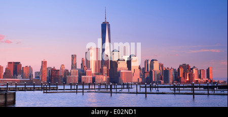 New York Skyline Vue sur le fleuve Hudson, New York, USA Banque D'Images