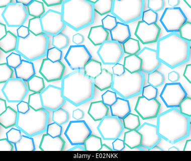Modèle transparent avec des hexagones. Abstract illustration colorée Banque D'Images