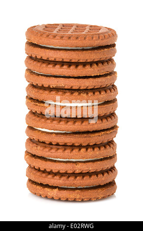 Biscuit chocolat isolé sur fond blanc Banque D'Images