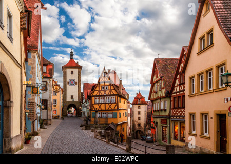 Maisons à colombages célèbre dans la ville de Rothenburg ob der Tauber Banque D'Images